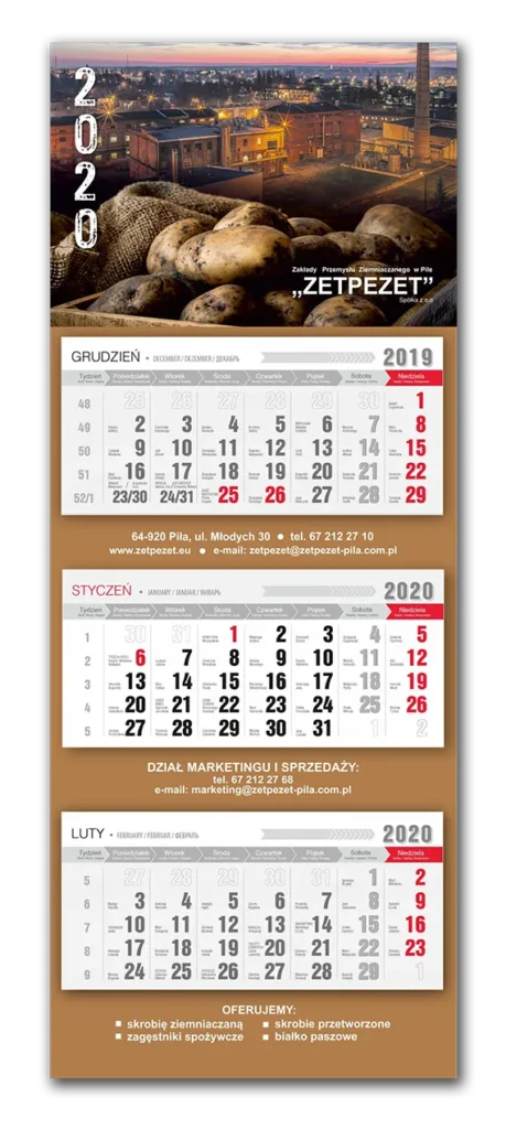 Zakłady Przemysłu Ziemniaczanego w Pile - kalendarz